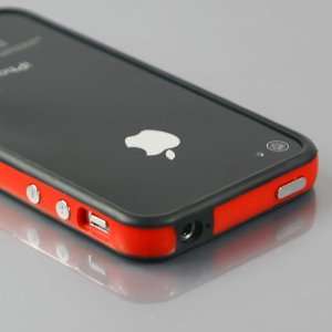  [Total 33Colors] Black+Red Bumper Case for Apple iPhone 4 