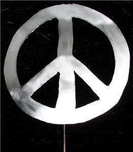 PEACE Sign Symbol Metal Garden Yard Lawn Art Stake  