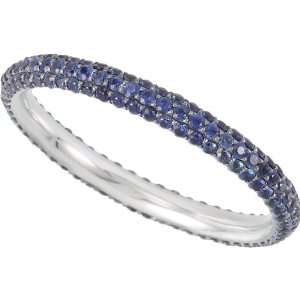   68366 14K White Gold Size 7 .50 Blue Sapphire Eternity Band Jewelry