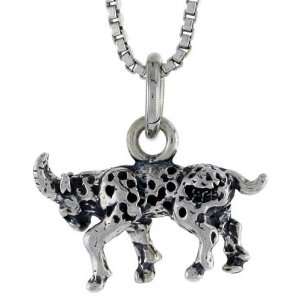 925 Sterling Silver Goat Pendant (w/ 18 Silver Chain), 5/8 inch (16mm 