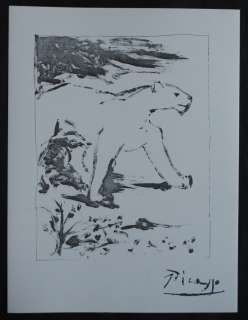 Pablo PICASSO : original SIGNED ETCHING   The Panther # on VELLUM 