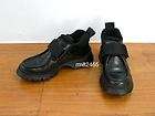 Auth PRADA Black Leather Velcro Vibram Sole womens shoes 38.5