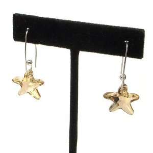 Starfish Sea Star Designed Champagne Color Swarovski Crystal Sterling 