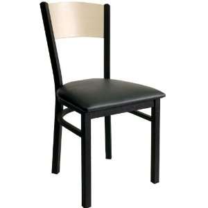  Dale Metal Frame Chair with Natural Wood Back and Vinyl 