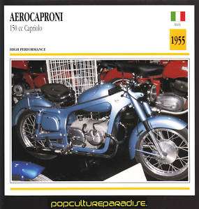 1955 AEROCAPRONI 150 cc Capriolo MOTORCYCLE ATLAS CARD  