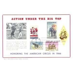  Mixed Stamp First Day Cover   Action Under the Big Top 