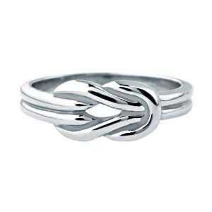 Womens Stainless Steel Ring with a Polished Knot On The Front   Size 