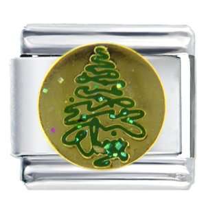  Christmas Tree Gift Squiggles Italian Charms Bracelet Link 