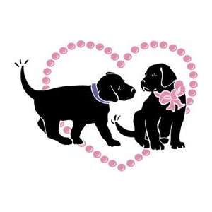 Puppy Love (Labrador)   Sara England Wood Mounted Red Rubber Stamp by 
