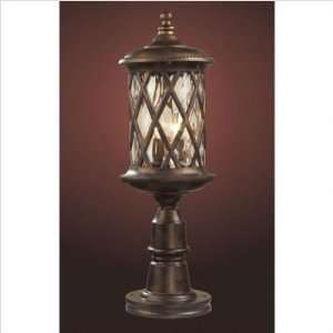   Gate Outdoor Post Lantern in Hazelnut Bronze and Clear Seeded Glass