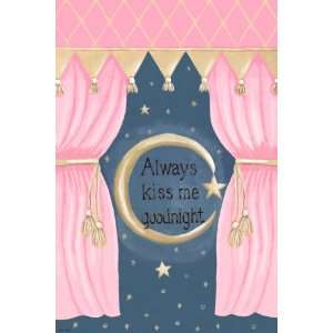  Always Kiss Me Goodnight Canvas Reproduction   Pink & Gold 