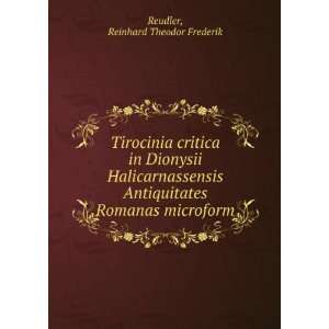   microform Reinhard Theodor Frederik Reudler  Books