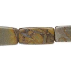  #828 Chrysanthemum stone beads (natural), brown, 22x10mm 