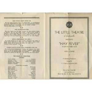 Little Theatre Jacksonville FL Program 1940 Hay Fever 