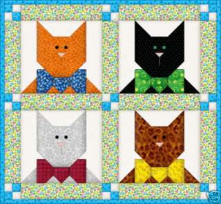 Cat Cats BOW TIE Quilt Top Pattern  