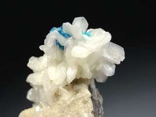 White Stilbite & Vibrant Blue Cavansite Crystal Cluster #22  