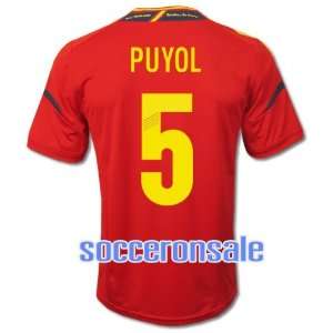 New Soccer Jersey Spain Home Puyol # 5 Football Shirt Euro 2012 Size M 