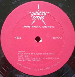 LOUIS PRIMA entertains Cecelia Caldonia LP vinyl record SWING JAZZ nm 