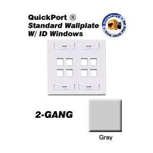   Wallplate 2 Gang 8 Port Standard Size Plastic   Gray: Home Improvement