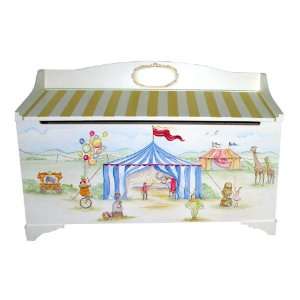  big top circus 4ft (stripes) hand painted toy box by sweet 