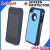 Black Blue Impact Triple Combo Hard Soft Case Cover Apple iPhone 4 4S 