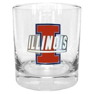  College Rocks Glass   Illinois Fighting Illini Sports 