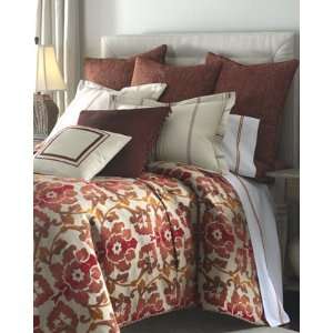   Butera Lifestyle Luxury Bedding Red Velvet Pillow with Knot Trim 22Sq