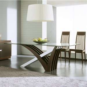  Rossetto USA R9930100000106 Mirage Glass Dining Table 