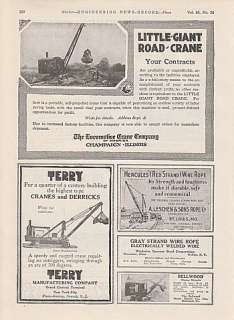 1920 Locomotive Crane Co Champaign IL Ad Little Giant Road Crane