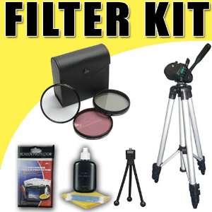  3 Piece Filter Kit and Tripod for Sony HDR AX2000 HXR NX5U 