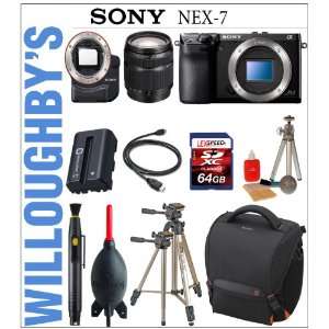  NEX 7/B Compact Interchangeable Lens Digital Camera (Black) + Sony 