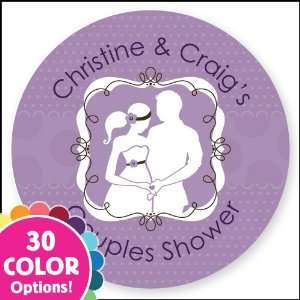  Custom Bride & Groom Silhouette   24 Round Personalized 