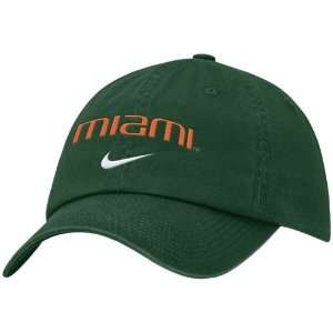   Nike Miami Hurricanes Green Campus Adjustable Hat: Sports & Outdoors