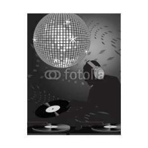  Peel and Stick Wall Decals   Dj Silhouette and Shining Disco 