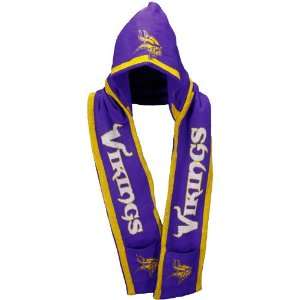    NFL Minnesota Vikings Purple Hooded Knit Scarf: Sports & Outdoors