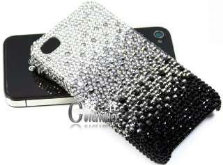 bling Swarovski black white full crystal hard case cover iphone 3g 3gs 