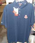 New! Boston Red Sox Navy Blue Polo Golf Shirt Adult L  