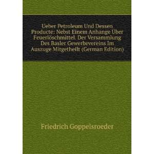   (German Edition) Friedrich Goppelsroeder  Books