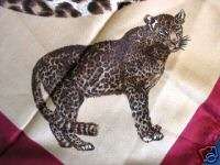 Vintage Scarf EXOTIC CAT Leopard/Cheetah ANIMAL PRINT  
