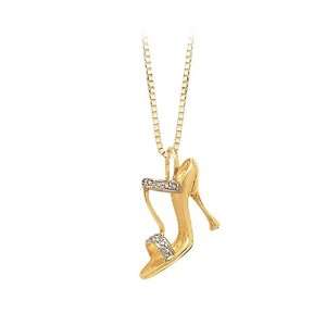  Gold 0.01 ct. Diamond High Heel Shoe Pendant with Chain: Katarina