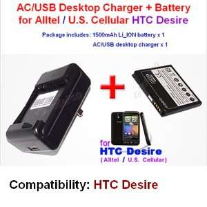  AC/USB Desktop Charger and New 1400mAh Battery for Alltel 