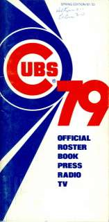 1979 Chicago Cubs Media Guide Spring w3e4r  