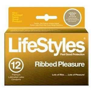    Lifestyles Ribbed Pleasure Condoms 12 Pack