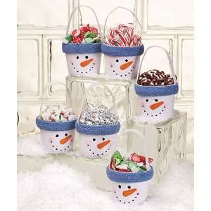  Sets Of 6 Snowman Holiday Treat Buckets, Christmas 