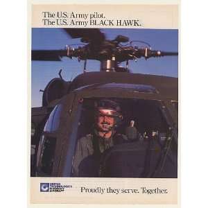  1984 US Army Sikorsky Black Hawk Helicopter Pilot Print Ad 