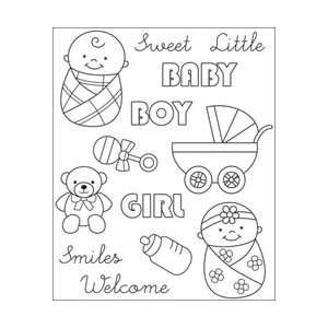  Karen Foster Clear Stamp Set Baby; 3 Items/Order Arts 