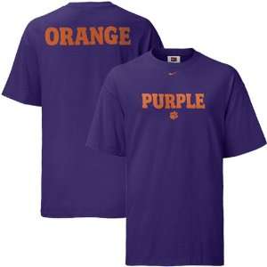  Nike Clemson Tigers Purple Team Color T shirt Sports 