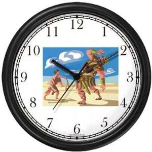 David Slays Goliath   Biblical or Bible Religious Themes Wall Clock by 