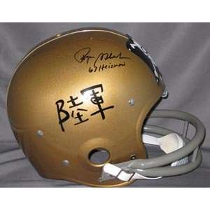 Roger Staubach Signed Navy Jolly Roger RK Helmet   63 Heisman  