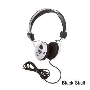  Konoaudio Retro Black Skull Headphones on Black Cord 